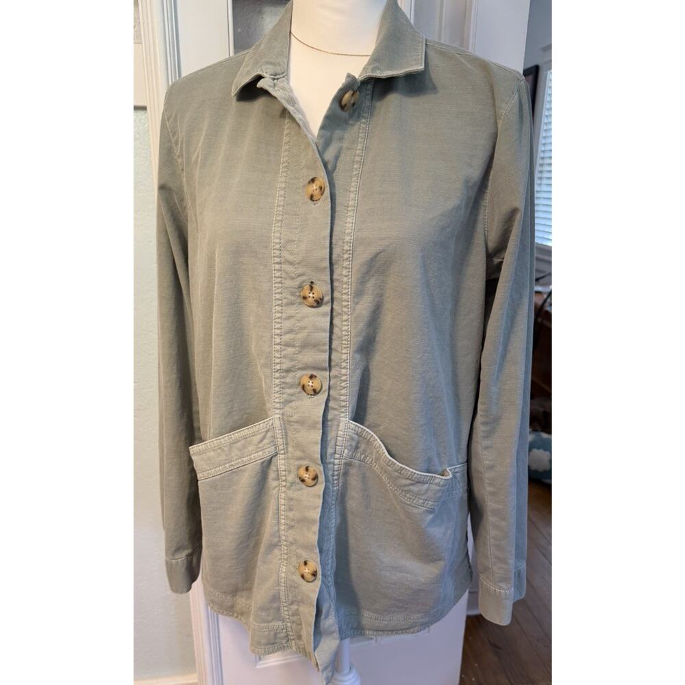 J. Jill Light Green Button Front Lightweight Jacket Sz S